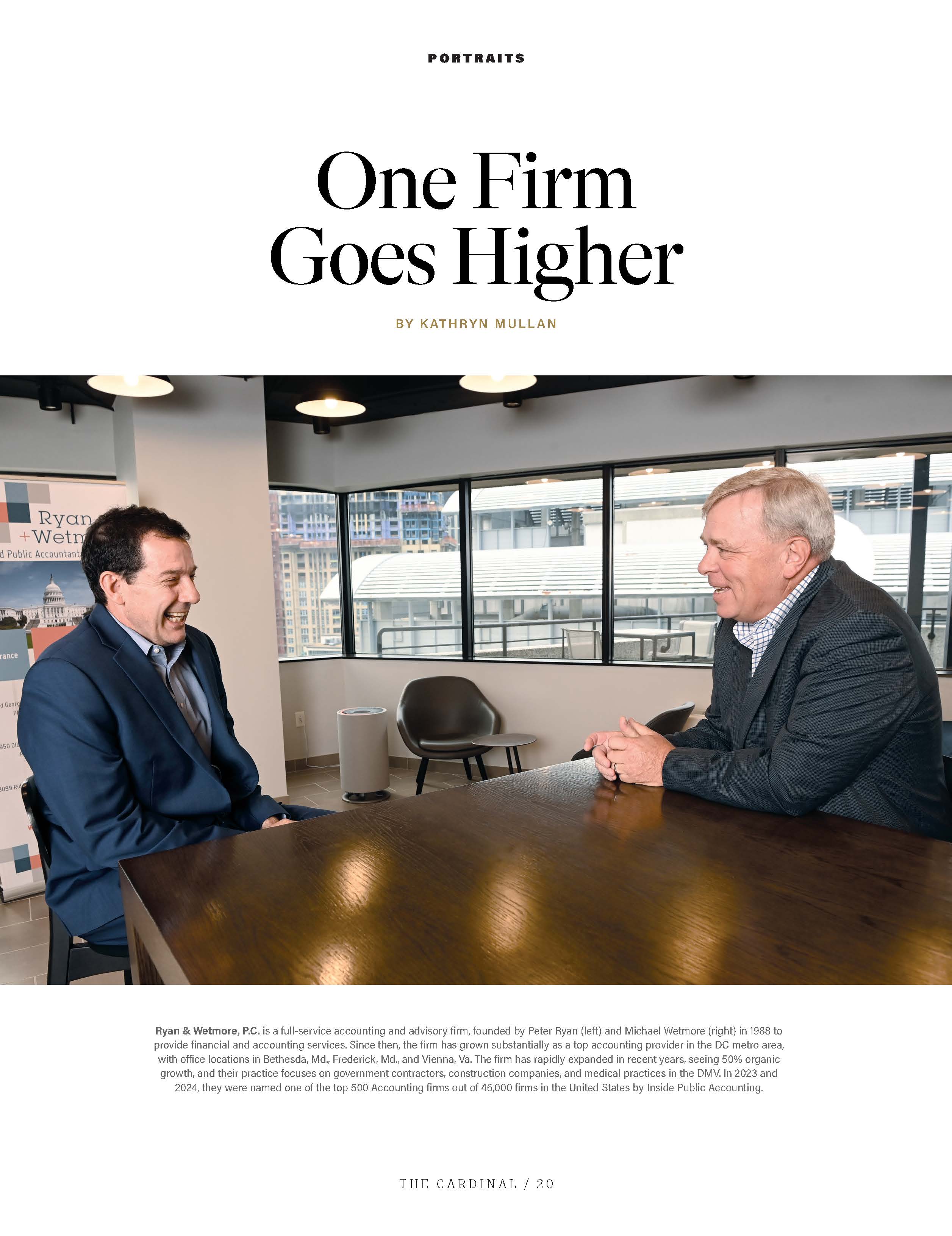 One Firm Goes Higher: Ryan + Wetmore Portrait